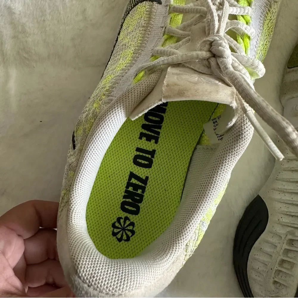 Nike Women's SuperRep Go 3 Flyknit Sneakers Neon Yellow White Size 7